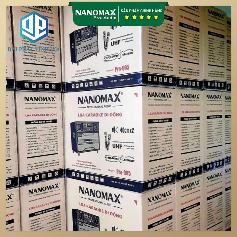 Loa Kéo Bình Bass Đôi Nanomax Pro-905 1800w Bass 40cm x2 Karaoke Bluetooth