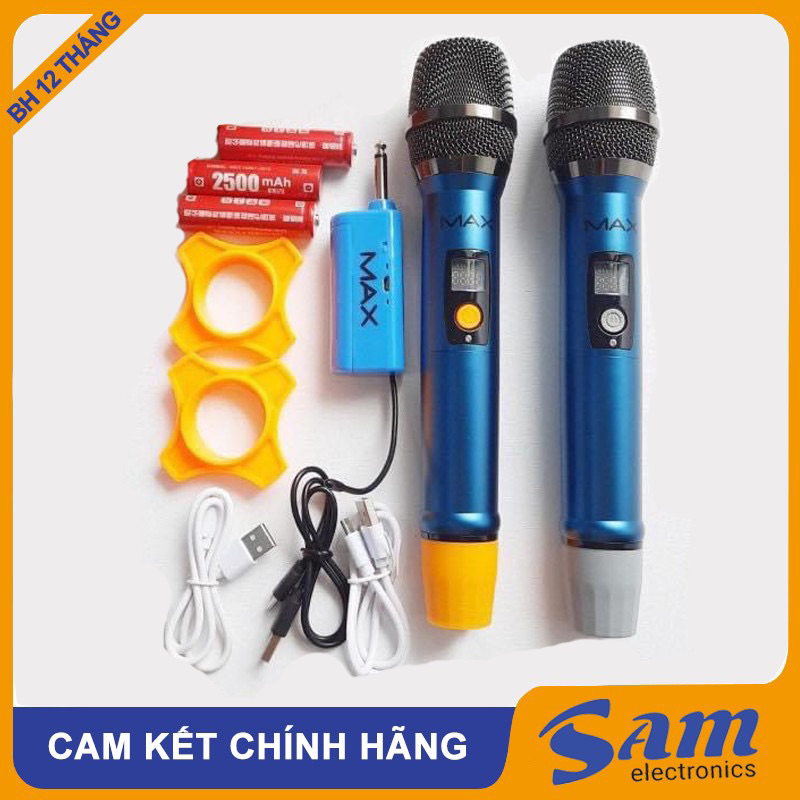 Mic không dây MAX 56 pin sạc kim loại chính hãng bảo hành 12 tháng