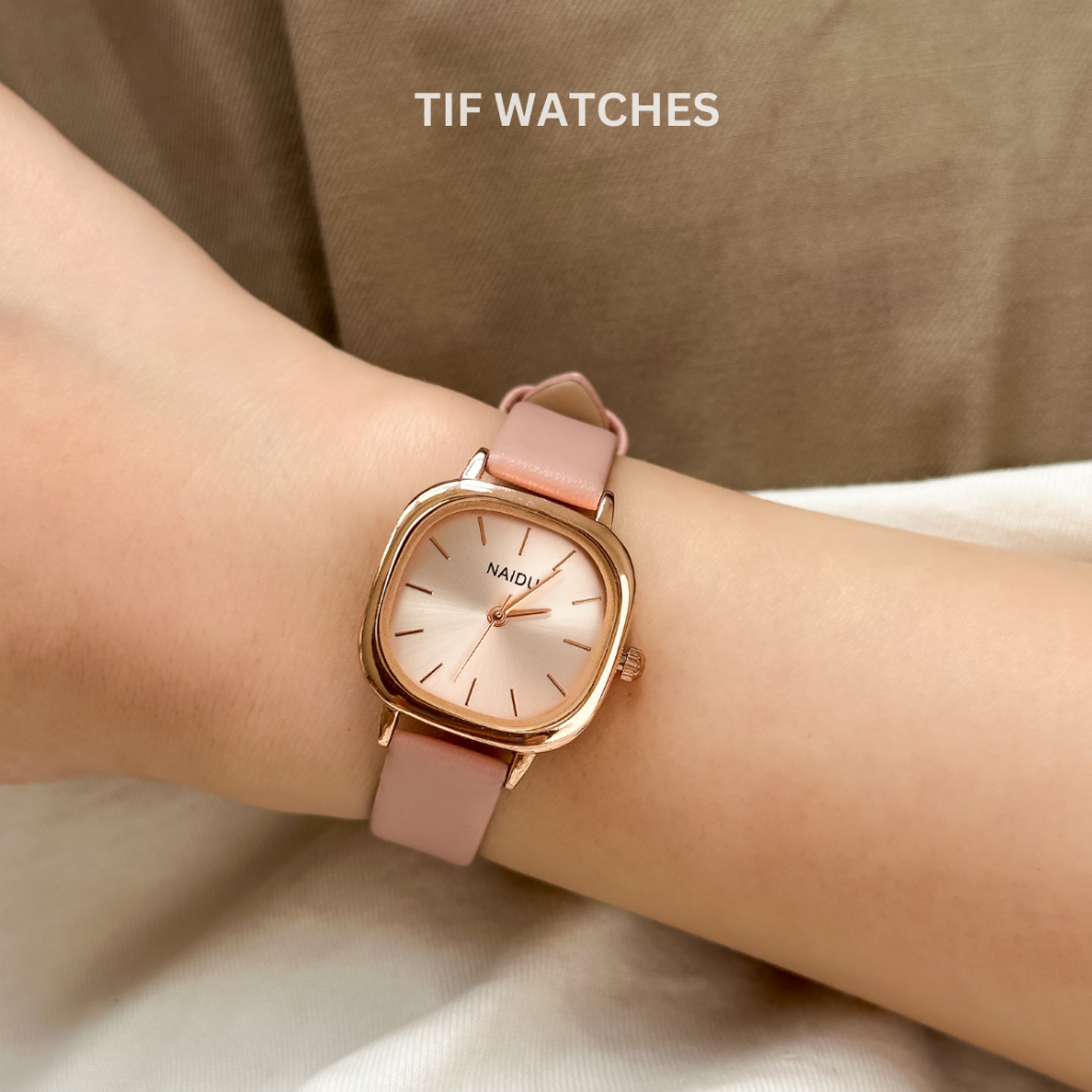 Đồng Hồ Dây Da Nữ NADU Classic Tif Watches Đeo Tay Thon Gọn Tiểu Thư Dễ Thương