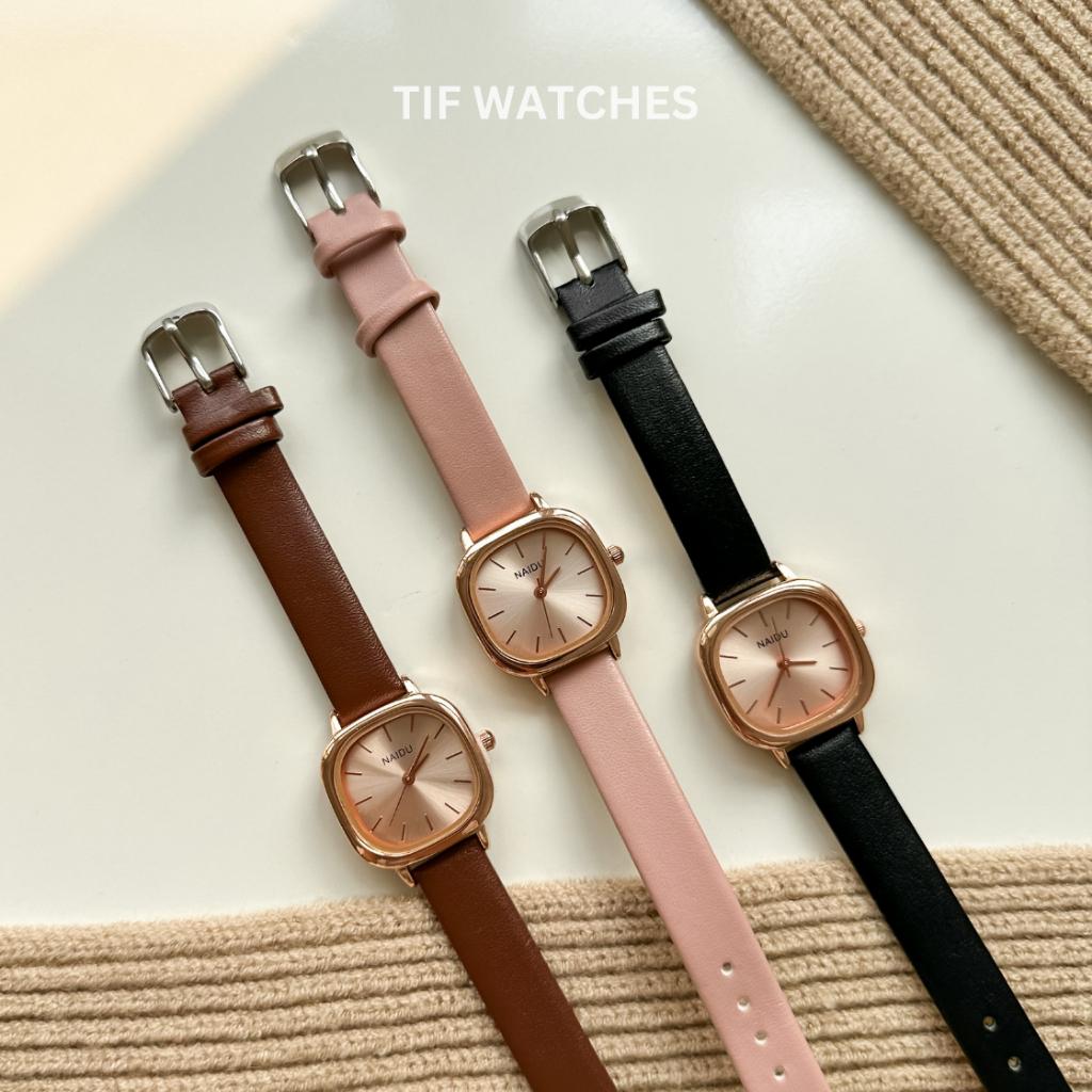 Đồng Hồ Dây Da Nữ NADU Classic Tif Watches Đeo Tay Thon Gọn Tiểu Thư Dễ Thương