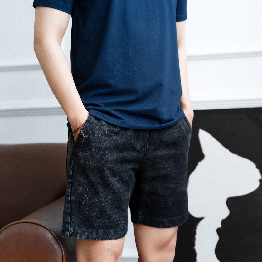 Quần short jeans nam cao cấp BAMIHOME quần đùi Jean vải dày đẹp không bay màu dễ phối đồ QJ03