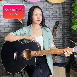 Đàn guitar acoustic SVA1 màu đen có ty ( ship hoả tốc hcm) - Tặng 8 phụ kiện - Bảo hành 1 năm