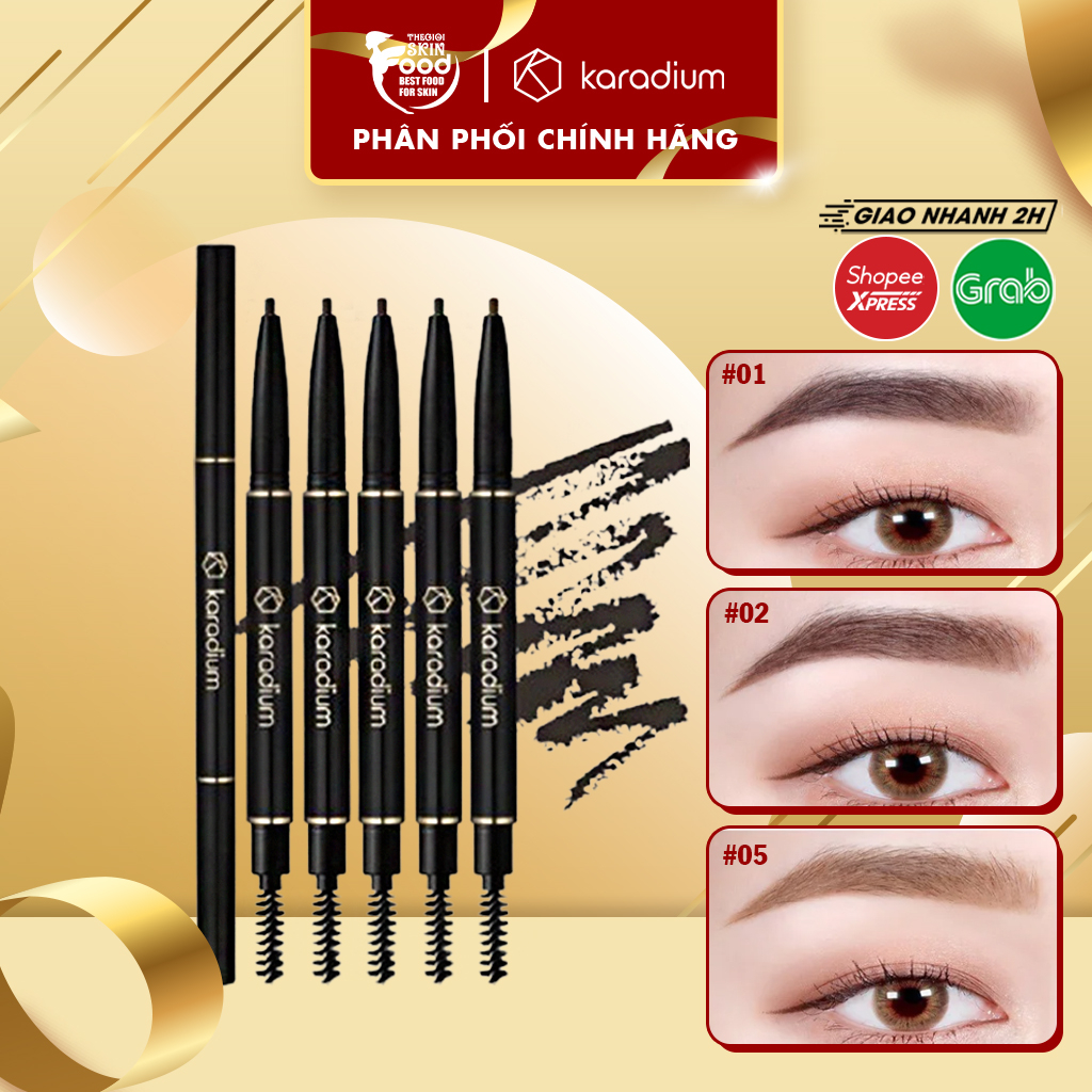 Chì kẻ mày nét siêu mảnh, lâu trôi Hàn Quốc Karadium Auto Eyebrow Pencil 0.18g