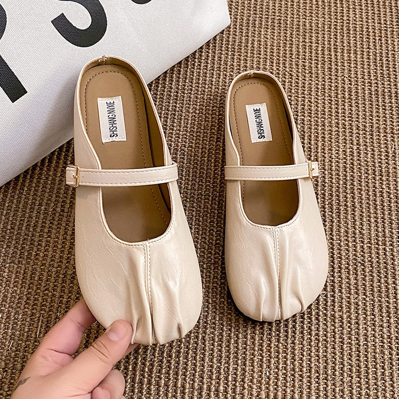 Sục búp bê nữ Mũi Nhăn có quai ngang, chất da mềm, đế chống trơn trượt FULL BOX