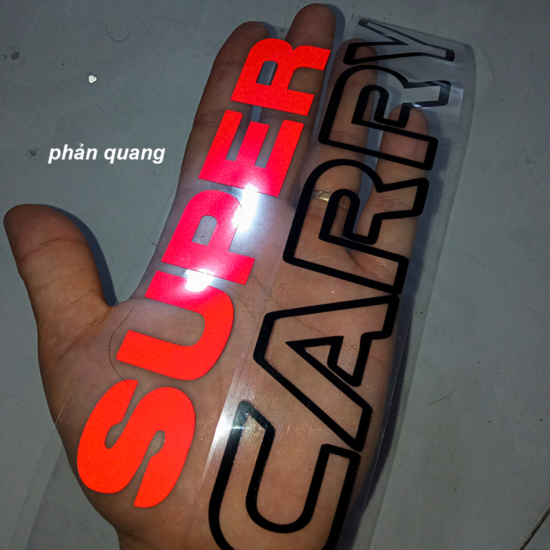 Tem SUPPER CARRY PRO Phản Quang dán xe suzuki pro, PVC chịu nhiệt không phai màu