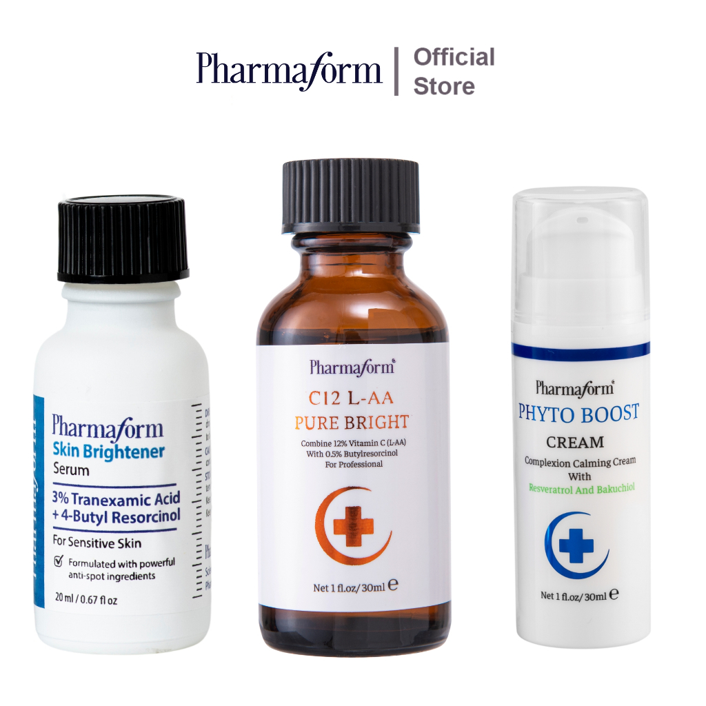 [COMBO] Pharmaform Tranexamic acid(20ml) + C12 L-AA pure bright(30ml) + Phyto Boost Cream(30ml) sáng da chống oxi hóa