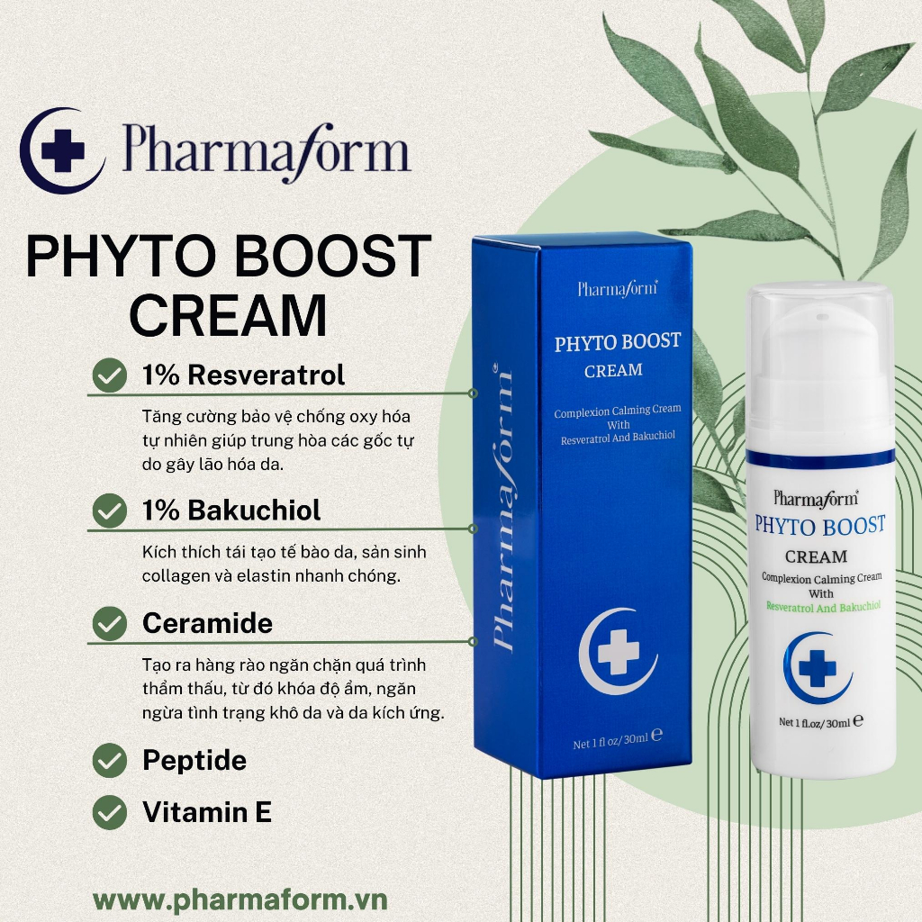 Pharmaform Tranexamic acid + C12 L-AA pure bright + Phyto Boost Cream sáng da chống oxi hóa