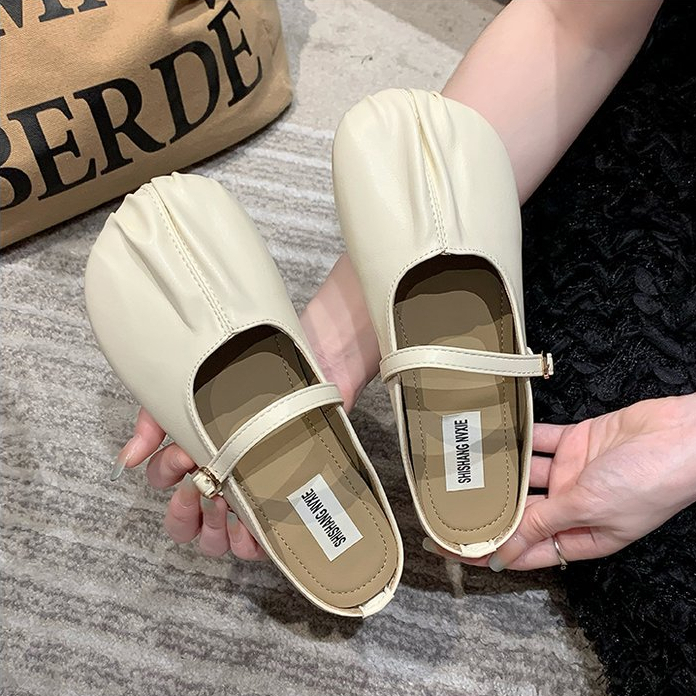 Sục búp bê nữ Mũi Nhăn có quai ngang, chất da mềm, đế chống trơn trượt FULL BOX