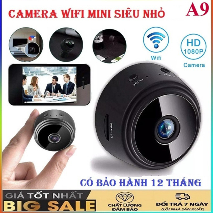 Camera A9 Mini Chất Lượng Full HD 1080P Wifi - Quan Sát Ban Đêm - Webcam Màn Hình HOT | BigBuy360 - bigbuy360.vn