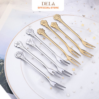 Dĩa Cafe Inox 304 vàng trắng ăn hoa quả, bánh ngọt tráng miệng phủ bóng sang trọng DCF01