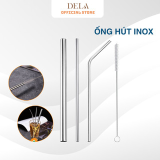 Ống Hút Inox 304 Thép Chống Gỉ, Cọ Rửa, Túi Đựng Tiện Dụng, Ống Hút Tái Sử Dụng Thân Thiện Môi Trường OHI01