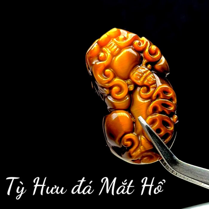 Mặt Tỳ Hưu Đá Mắt Hổ Tự Nhiên