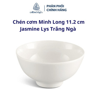 Bộ 10 chén cơm Minh Long 11.2 cm Jasmine Lys Trắng Ngà - Gốm sứ cao cấp Minh Long I