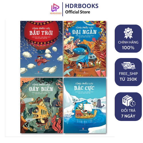 Sách - Combo 4Q Cùng Phiêu Lưu Bắc Cực ,Đại Ngàn , Bầu Trời , Đáy Biến - NXB Kim Đồng