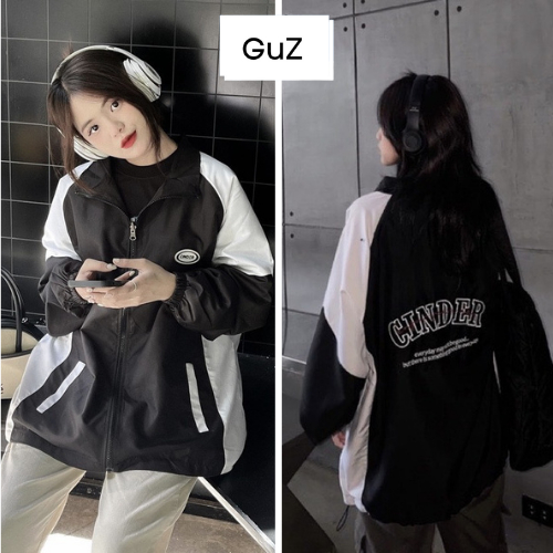 Áo khoác dù oversize cinder GUZ, áo bomber unisex nam nữ 2 lớp dày dặn chống nắng tốt phù hợp đi chơi, đi học