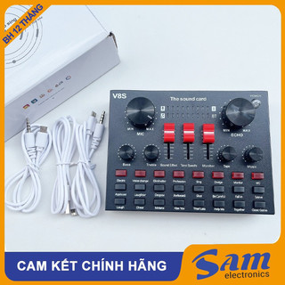 Sound card V8s bluetooth thu âm livestream âm thanh cực chuẩn kết nối pc ok