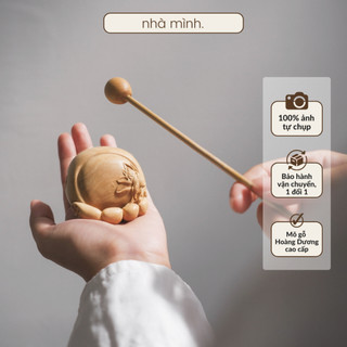  Mõ Tụng Kinh Cầm Tay Bằng Gỗ Hoàng Dương Cao Cấp Mõ Tụng Kinh Hoa Sen Mini Mõ Gỗ Niệm Phật 