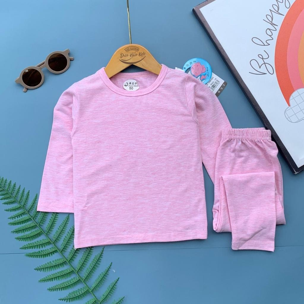 Bộ thu đông xuất hàn, cotton trơn cho bé 8-15Kg