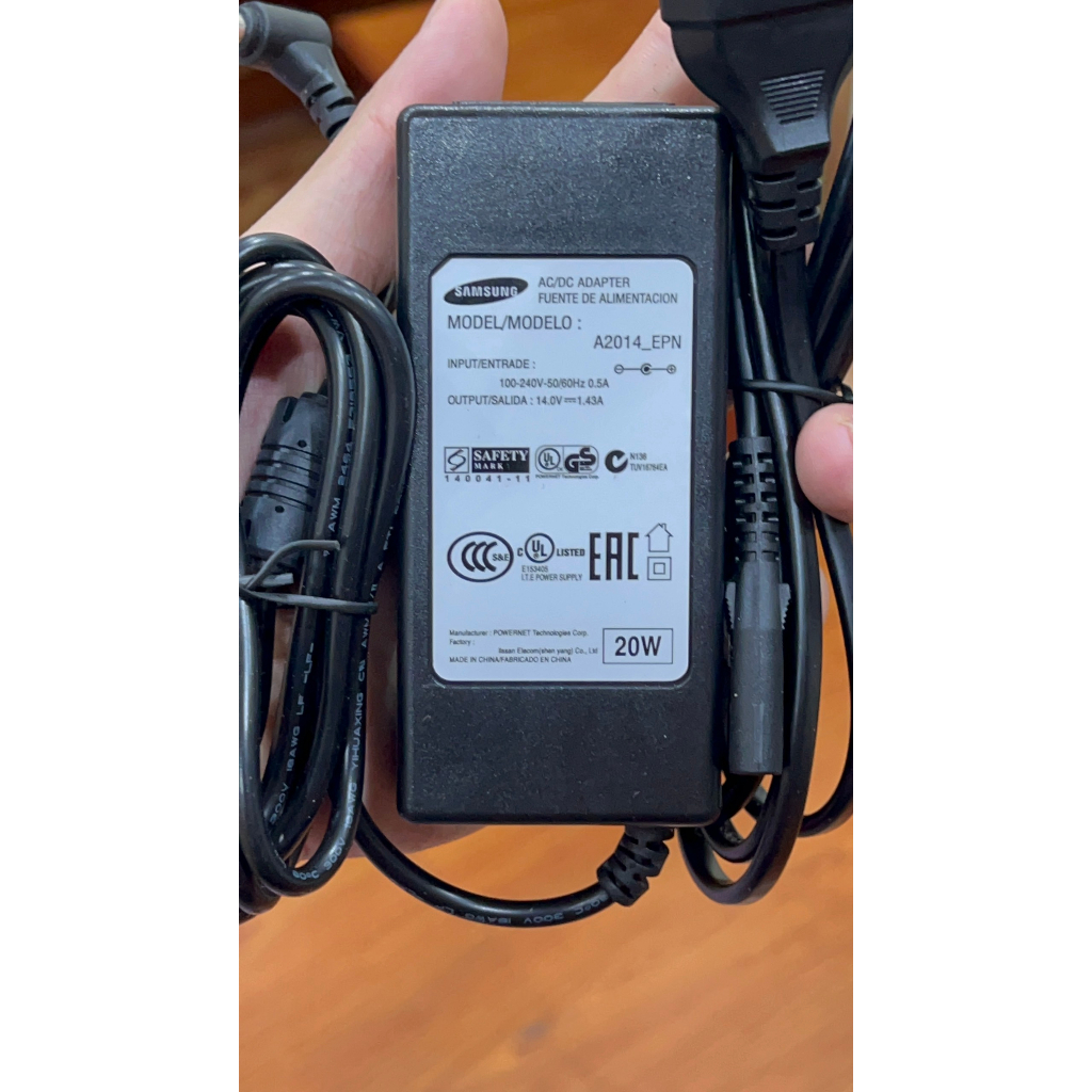 Dây nguồn màn hình LCD & LED Monitor samsung 14v 1.43a 20w chính hãng