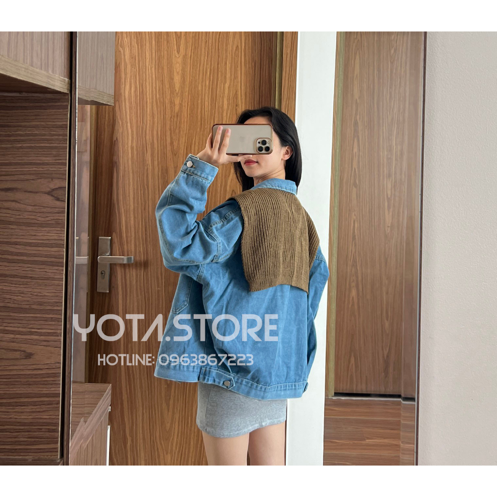 Áo khoác jeans kèm khăn - G019