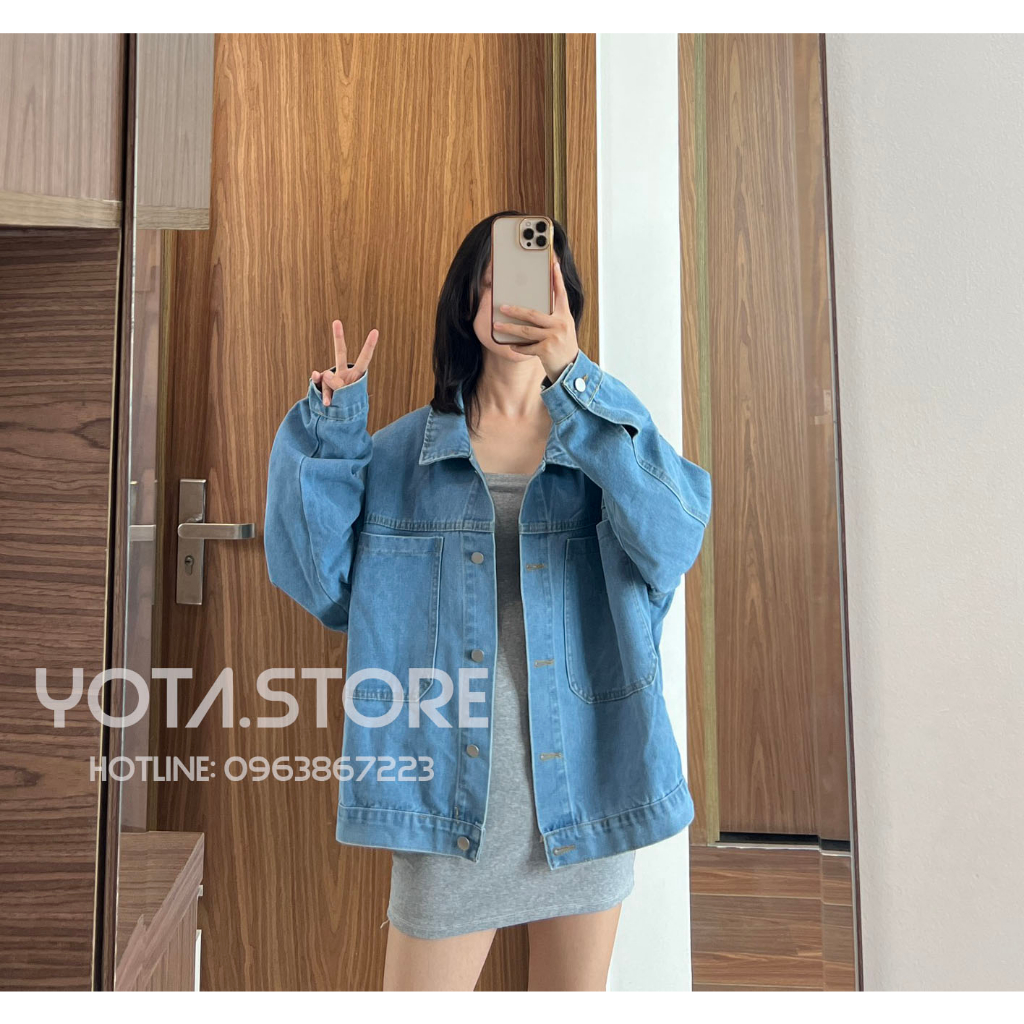 Áo khoác jeans kèm khăn - G019