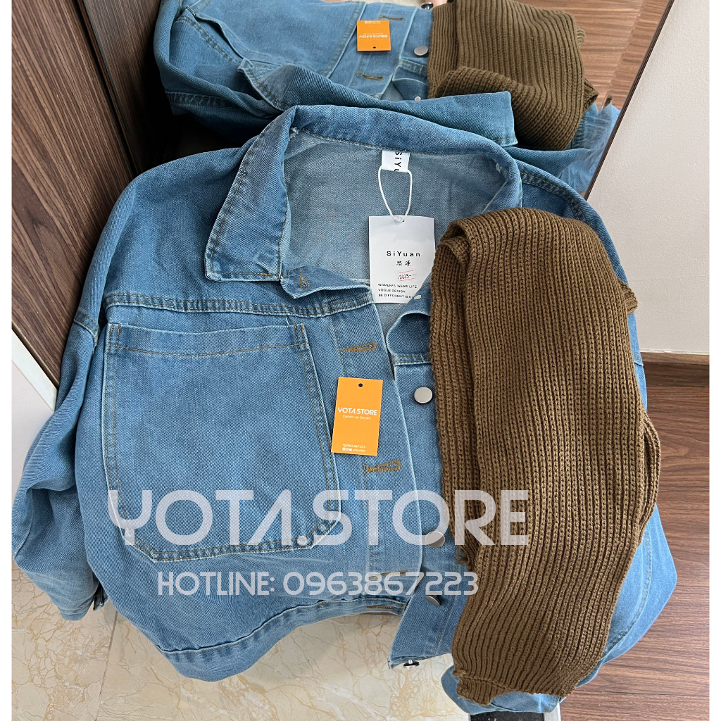 Áo khoác jeans kèm khăn - G019