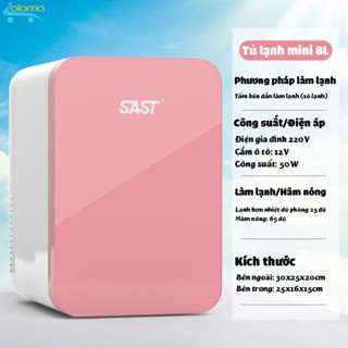 Tủ Lạnh Mini 8L Hâm Sữa Đựng Mỹ Phẩm - Tủ Lạnh Mini Gia Đình Làm Lạnh Nhanh, Tiết Kiệm Điện
