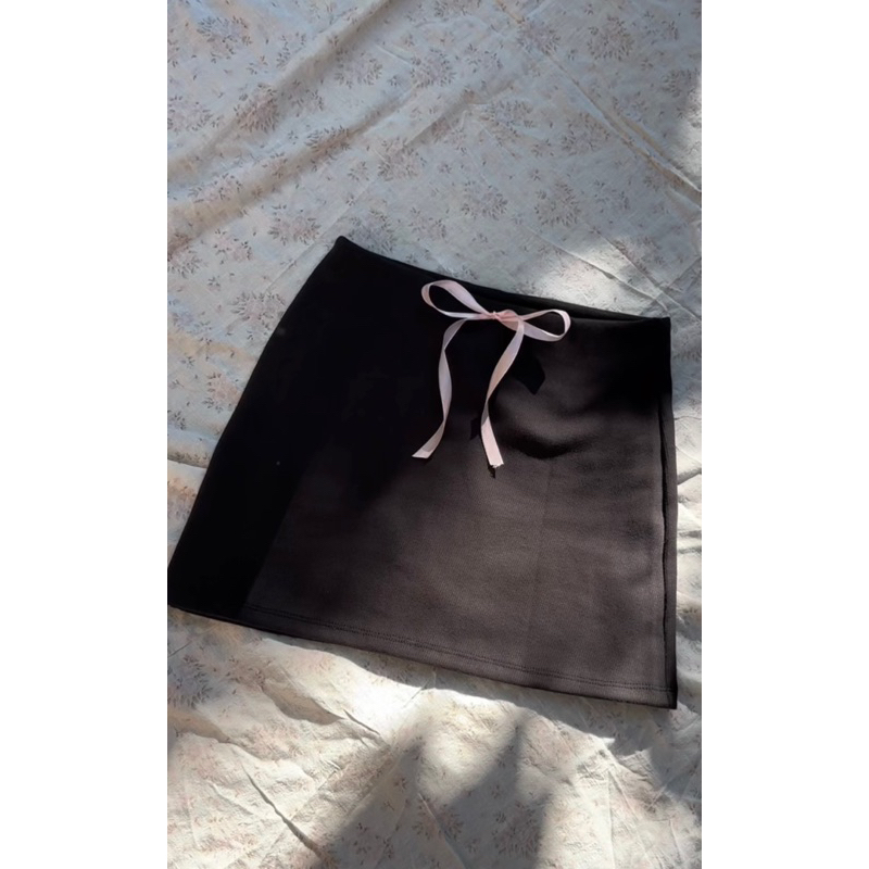 Aurora.loriee Chân váy đính nơ dễ thương form mini skirt
