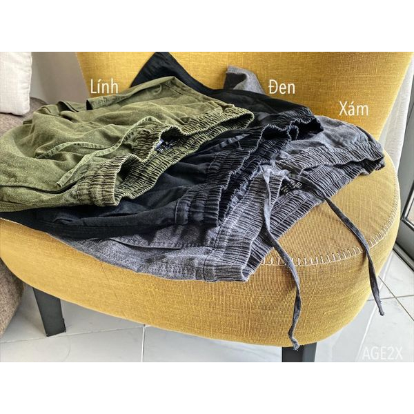 Quần short Nam lưng thun, chất kaki cotton, hàng chính hãng AGE2X, mềm mát