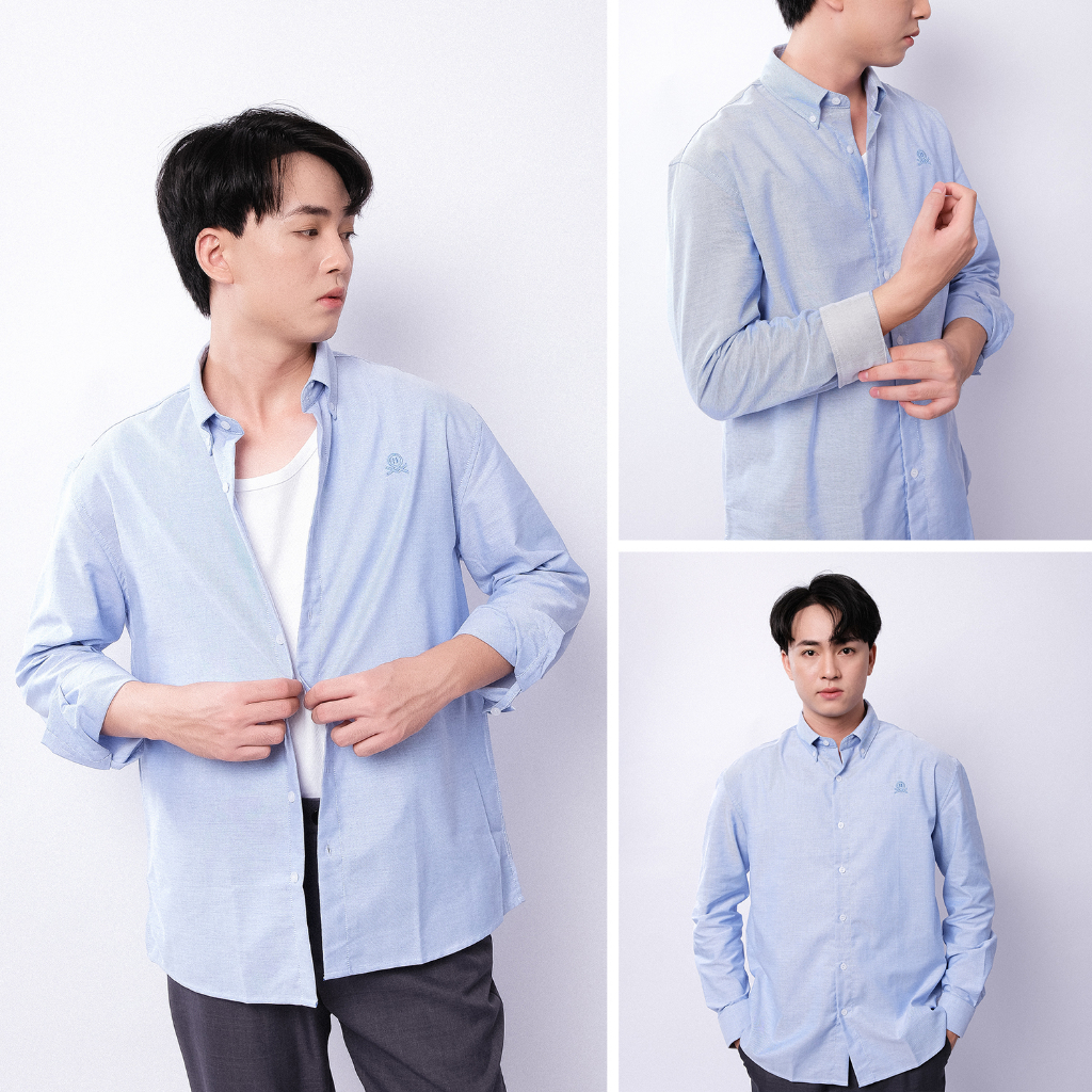 Áo sơ mi nam Oxford dài tay 100% Cotton USA fit form, thoáng mát trẻ trung Umebay USM390