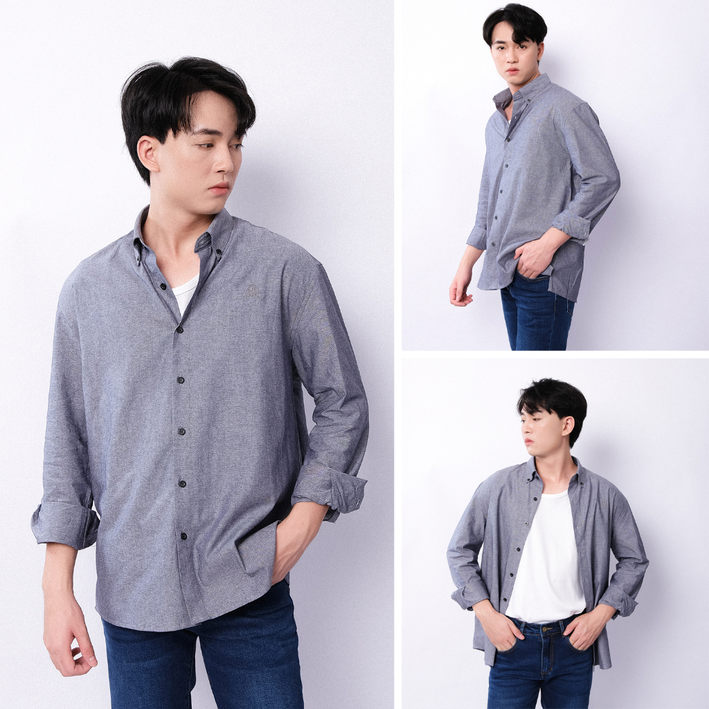 Áo sơ mi nam Oxford dài tay 100% Cotton USA fit form, thoáng mát trẻ trung Umebay USM390