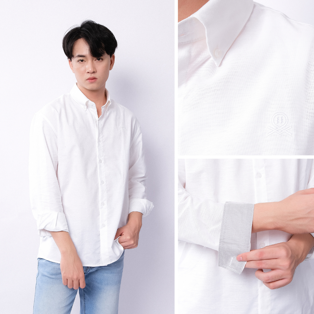 Áo sơ mi nam Oxford dài tay 100% Cotton USA fit form, thoáng mát trẻ trung Umebay USM390