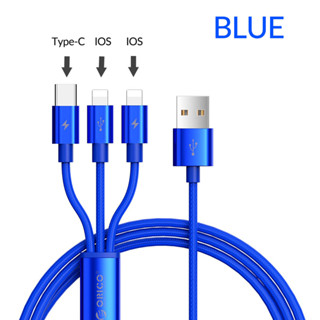 Dây Cáp Sạc Điện Thoại 0RIC0 UTS2-12 UTS2 3 trong 1 USB - 2 Tpye-c & 2 Light ning