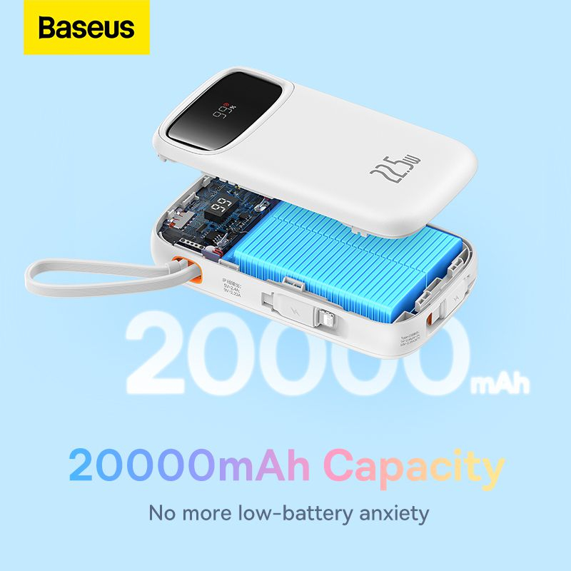 Sạc Dự Phòng Baseus 20000mAh PD 22.5W Hai Cổng Tiện Dụng Cho Điện Thoại