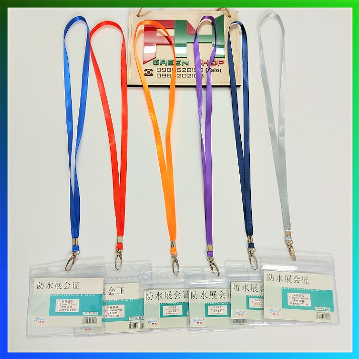 Bộ dây tên nhân viên,học sinh,thẻ sự kiện kèm dây móc giọt lệ, dây móc khóa nhiều màu sắc