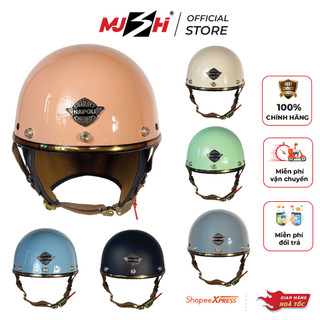 Mũ bảo hiểm nửa đầu Napoli Pug Version Harley, nón bảo hiểm 1/2 Napoli chính hãng Mubahi