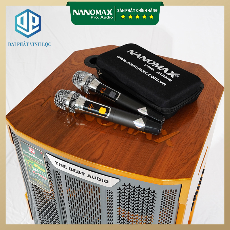 Loa Kéo Karaoke Công Suất Lớn 850w Nanomax K-186 Bass 40cm Tặng Kèm Cặp Micro Hát Karaoke Cao Cấp | Loa Kéo Giá Rẻ