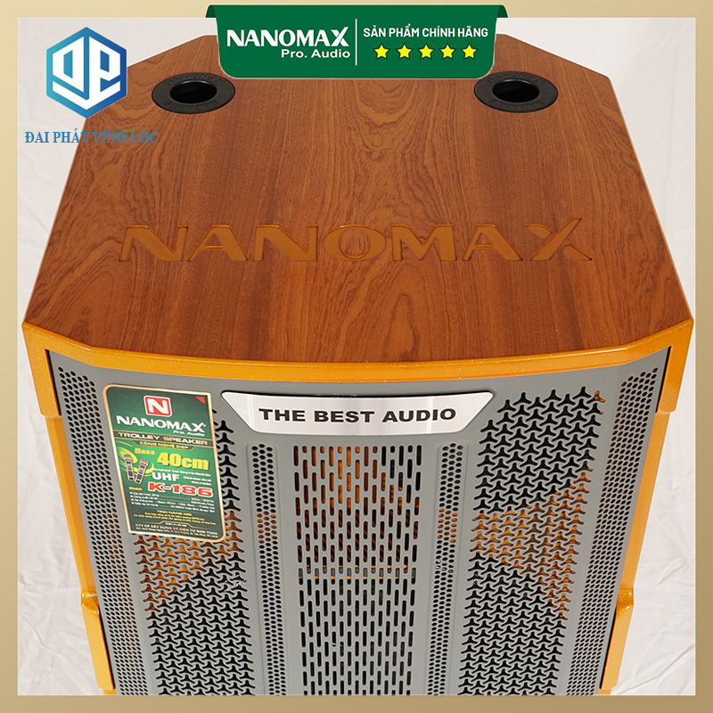 Loa Kéo Karaoke Công Suất Lớn 850w Nanomax K-186 Bass 40cm Tặng Kèm Cặp Micro Hát Karaoke Cao Cấp | Loa Kéo Giá Rẻ