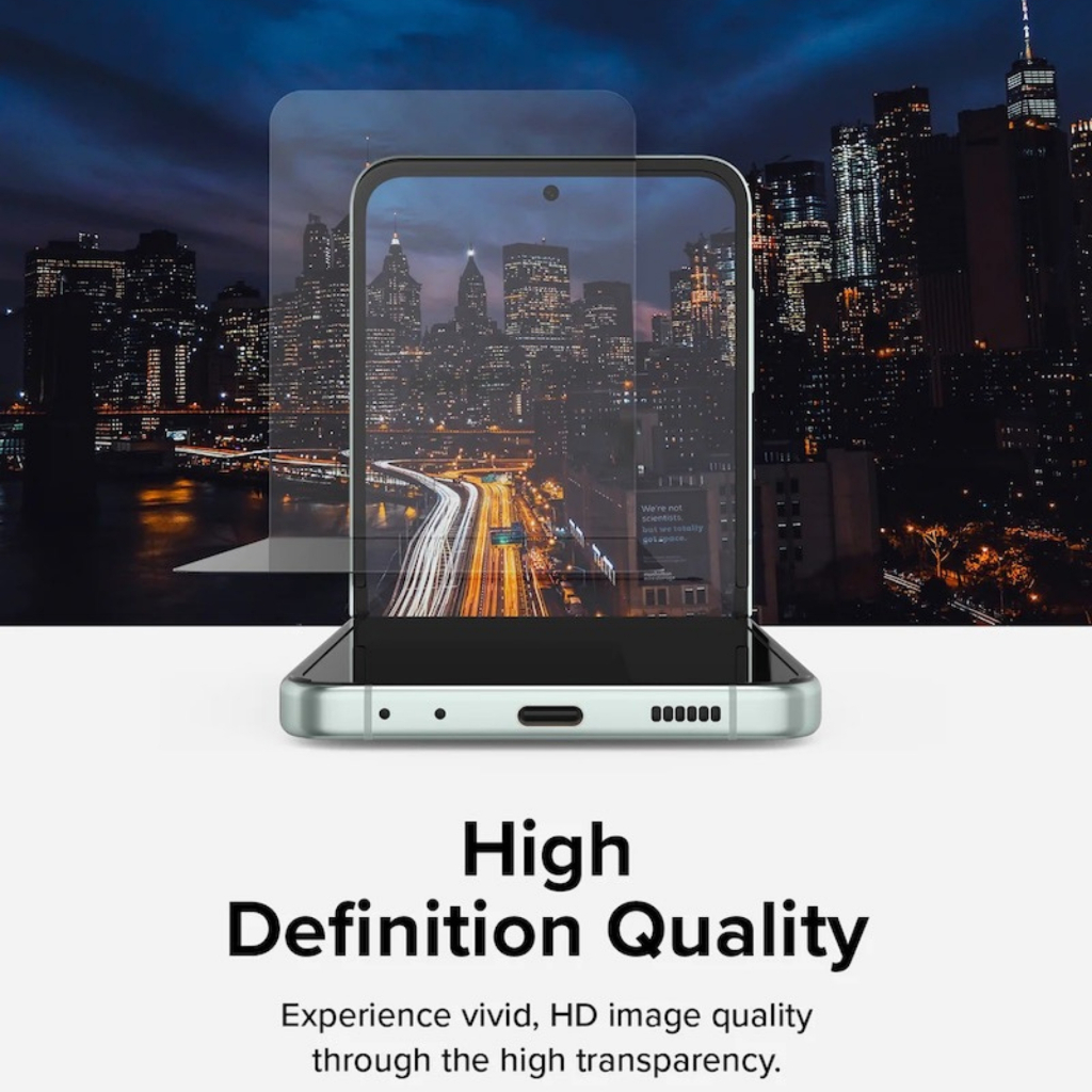 Bộ Dán Dẻo Màn Hình Trong Suốt Ringke Dual Easy Film Dành Cho Samsung Galaxy Z Flip 5  - Hàng Chính Hãng