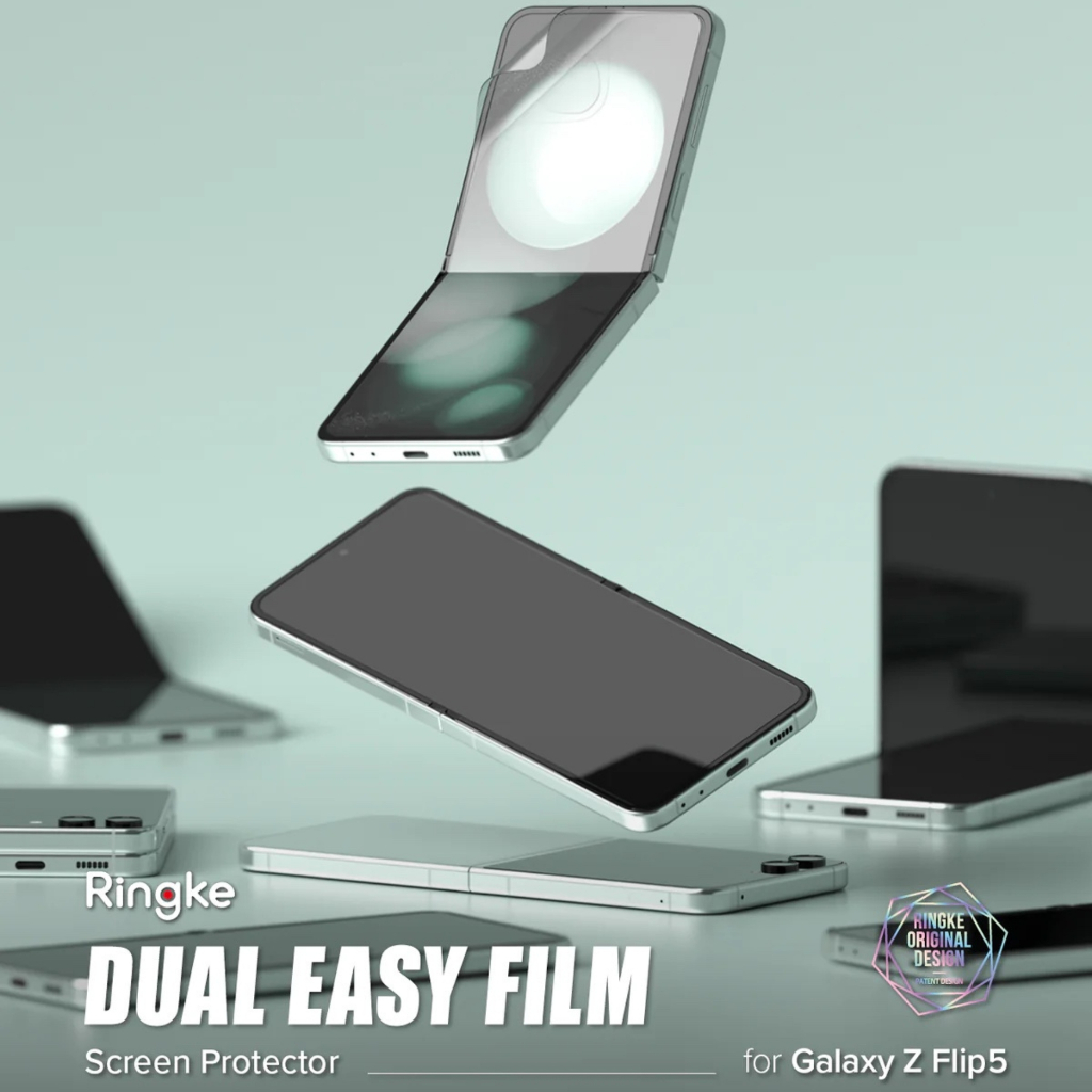 Bộ Dán Dẻo Màn Hình Trong Suốt Ringke Dual Easy Film Dành Cho Samsung Galaxy Z Flip 5  - Hàng Chính Hãng
