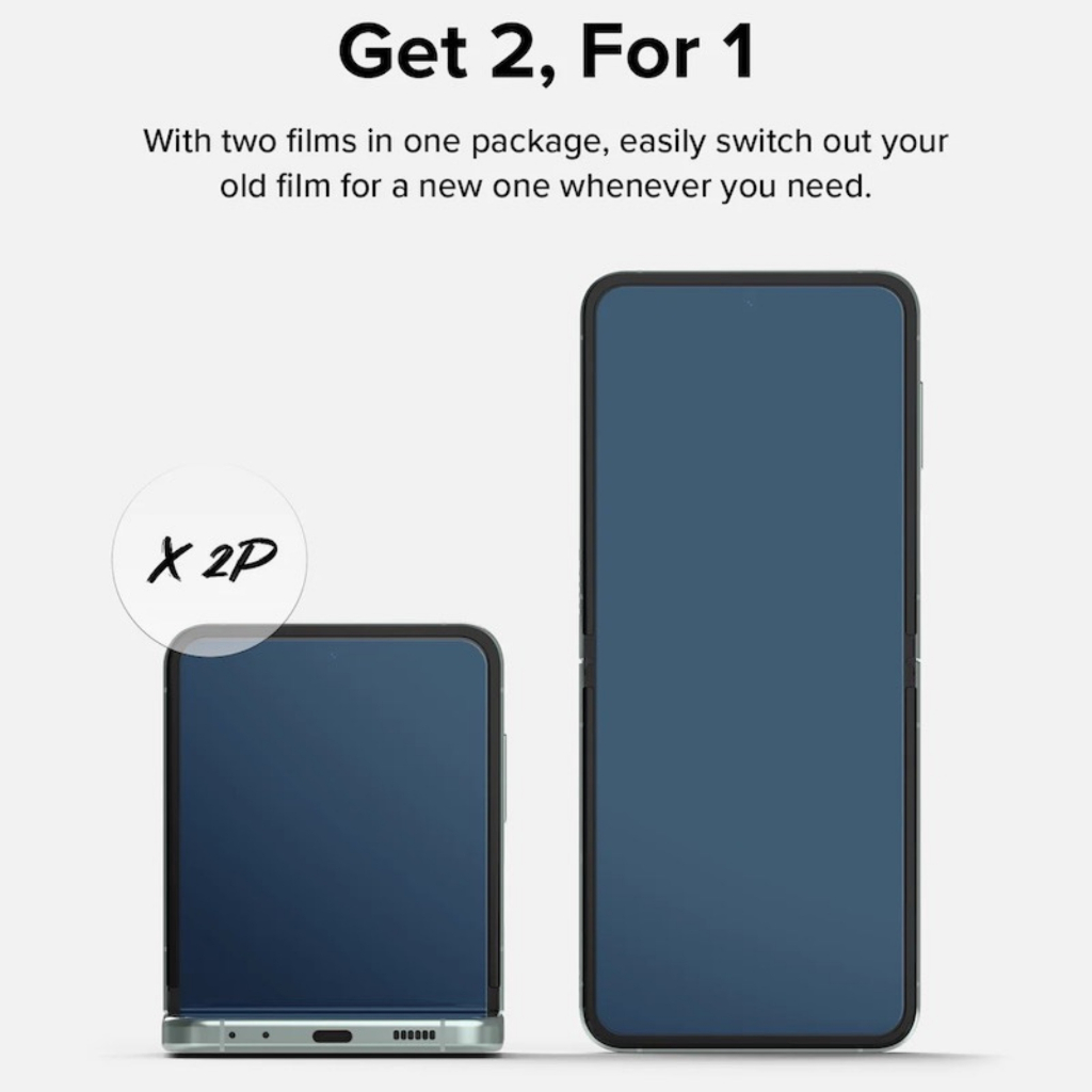 Bộ Dán Dẻo Màn Hình Trong Suốt Ringke Dual Easy Film Dành Cho Samsung Galaxy Z Flip 5  - Hàng Chính Hãng