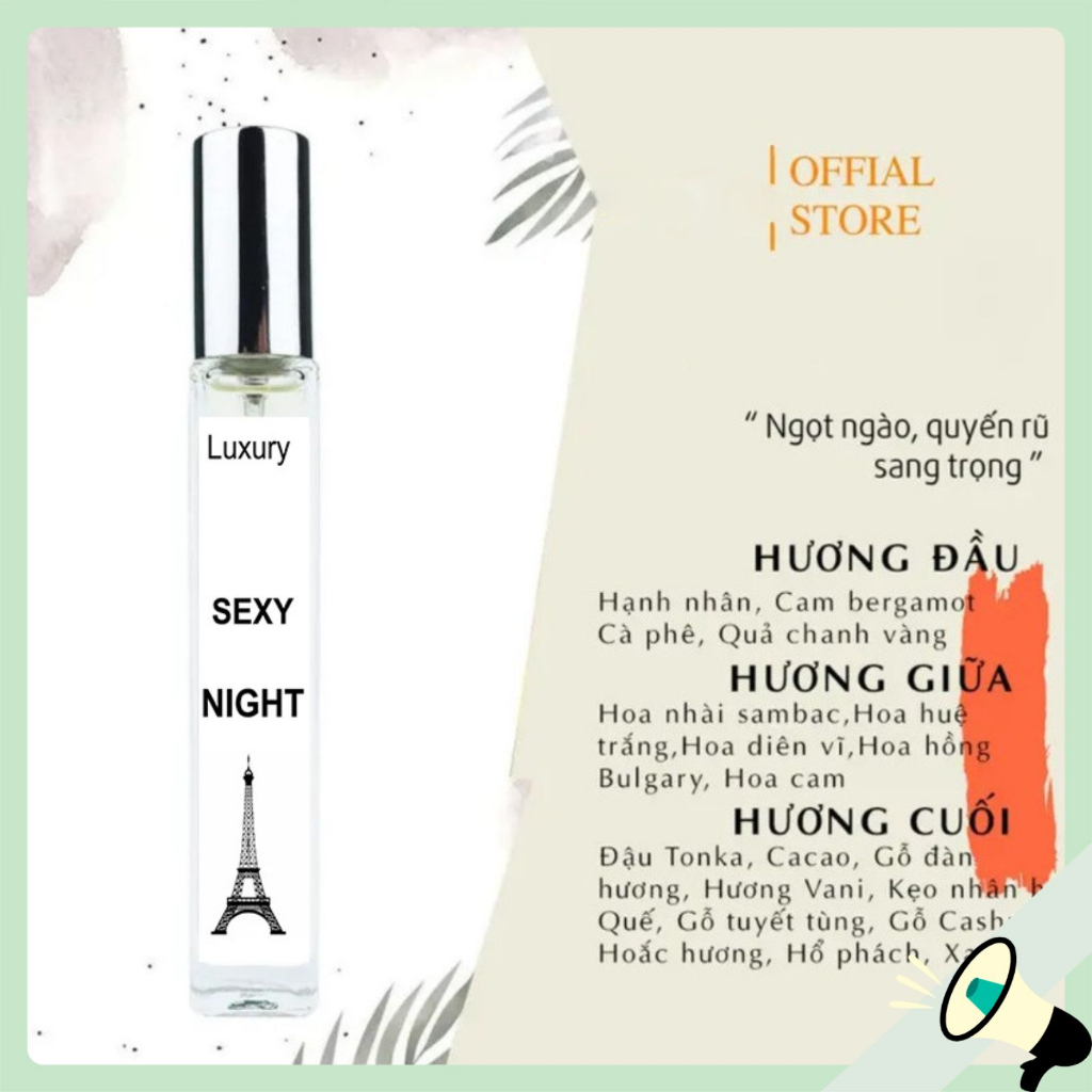 Tinh dầu nước hoa Sexy Night Cá Tính, Ngọt Ngào, Gợi Cảm Quyến Rũ