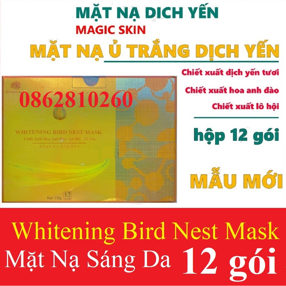 [LẺ 1 MIẾNG] MẶT NẠ Ủ TRẮNG DỊCH YẾN Magic Skin 👍 Whitening Bird Nest Mask 👍CHUẨN SPA ✔ CHÍNH HÃNG MAGICSKIN [LẺ 1 MẾNG]