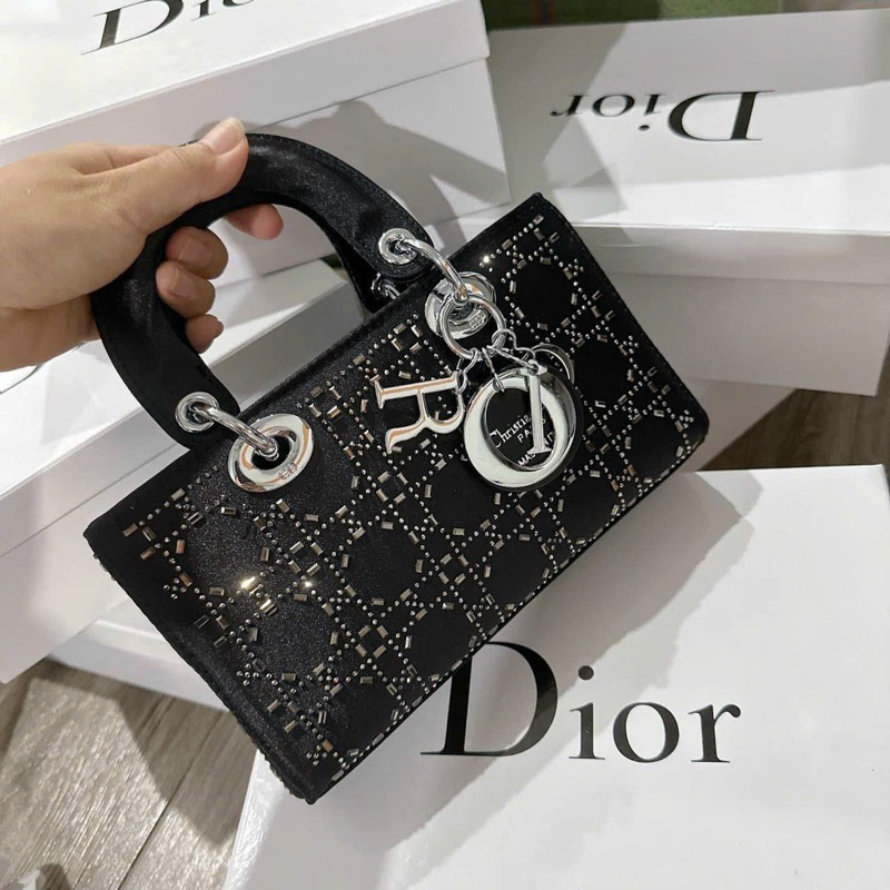 Túi đi - ô đính đa kim sa dáng dài size 18-22cm full box chuẩn super