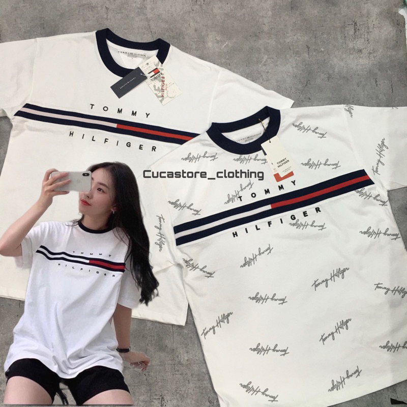 Áo thun TOMMY HILFIGER ESSENTIAL logo Thêu cao cấp, áo phông chữ ký hottrend 2023 nam nữ, hàn quốc xuất xịn