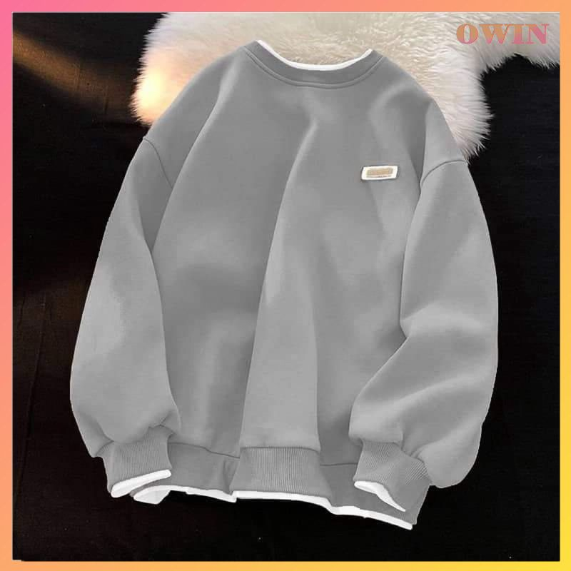 Áo Sweater Nam Nữ Unisex, Áo Nỉ Bông Dài Tay Form Rộng Basic AD02 - OWIN