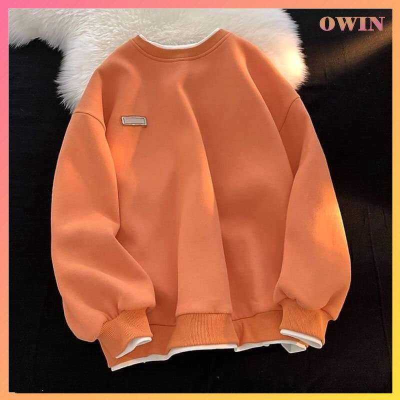 Áo Sweater Nam Nữ Unisex, Áo Nỉ Bông Dài Tay Form Rộng Basic AD02 - OWIN