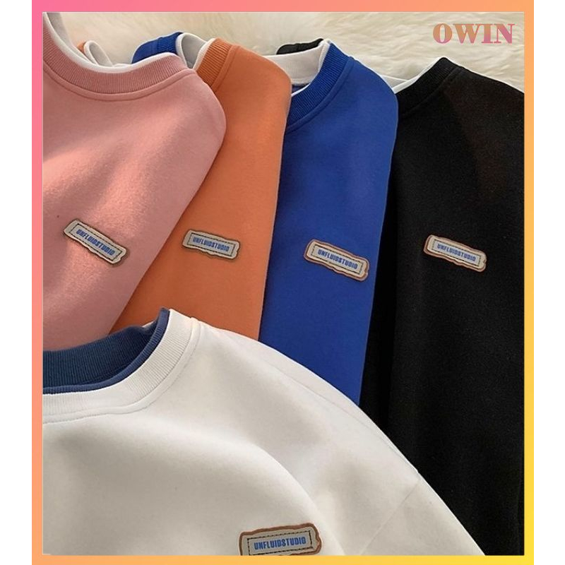 Áo Sweater Nam Nữ Unisex, Áo Nỉ Bông Dài Tay Form Rộng Basic AD02 - OWIN