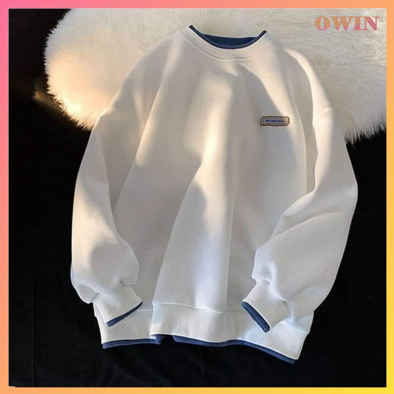 Áo Sweater Nam Nữ Unisex, Áo Nỉ Bông Dài Tay Form Rộng Basic AD02 - OWIN