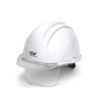 Mũ bảo hộ có kính che mặt COV Hàn quốc trắng